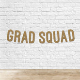 Grad Squad Graduation Banner By KreateSquare 900 GSM Glitter Banner for University & College Grad Parties Graduation Celebration Decoration